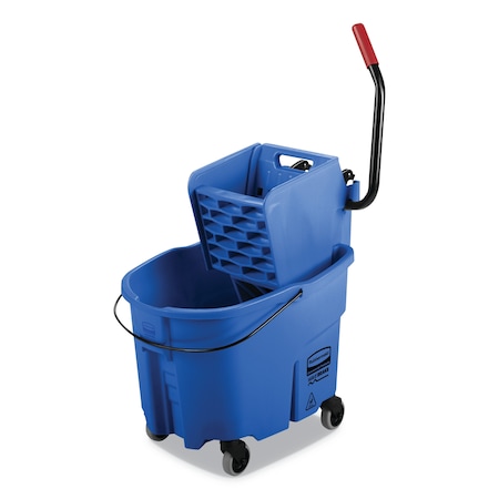 Rubbermaid Commercial Side-Press Wringer Mop Bucket and Wringer Combination, Blue FG758888BLUE